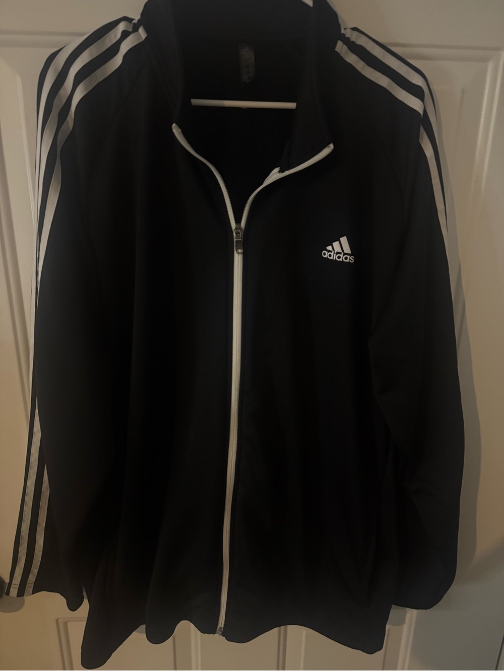 adidas Black Performance Track Jacket with White Stripes